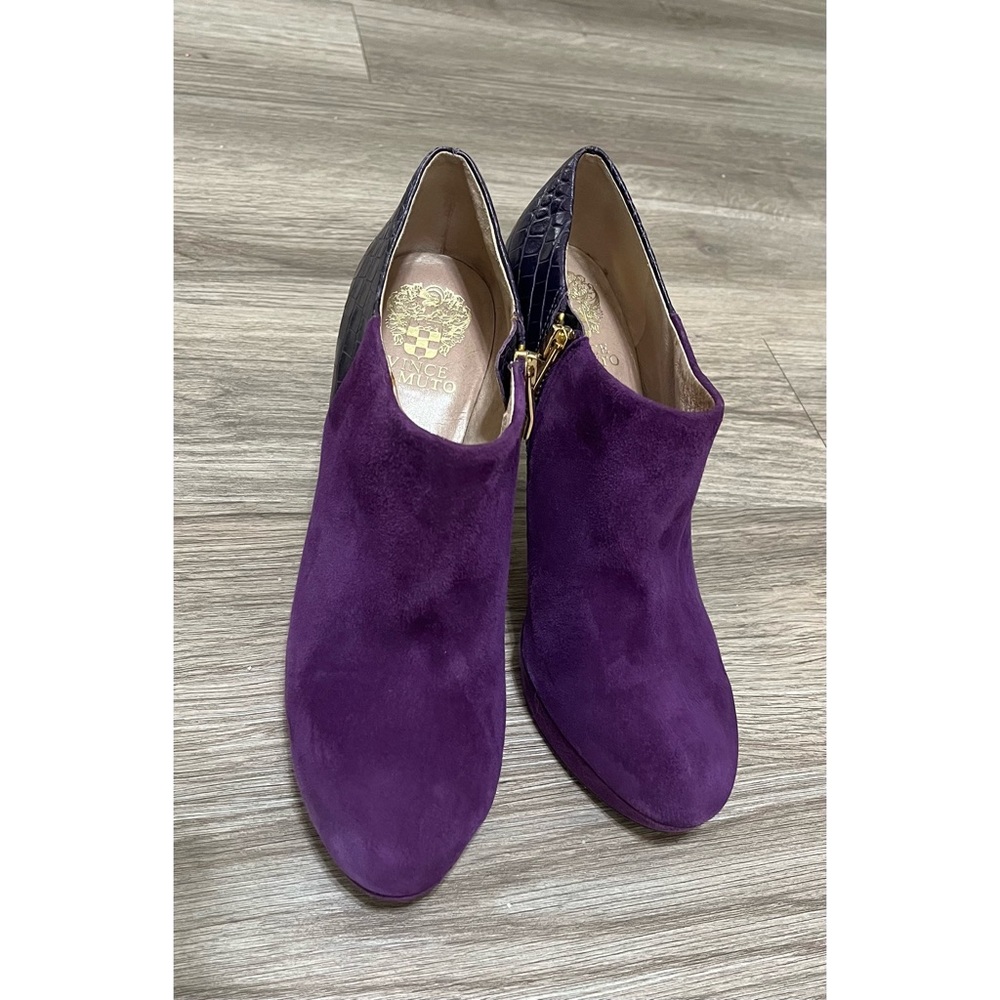 Vince Camuto Purple Suede Python Booties - image 2